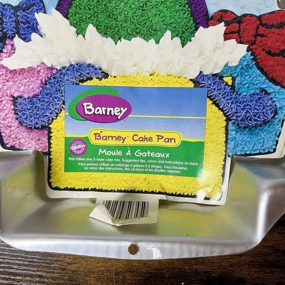 Vintage 1998 Wilton Barney Purple Dinosaur Aluminum Cake Pan 90s Birthday